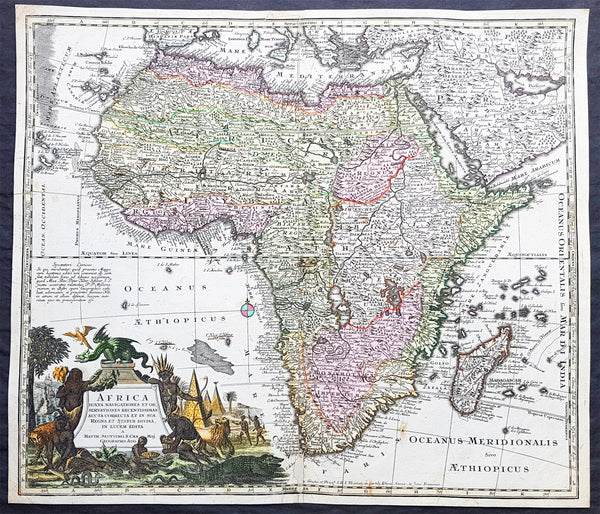 1730 Georg Mattraus Seutter Large Antique Map of Africa
