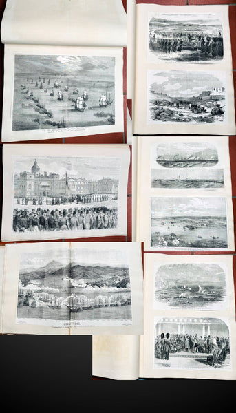 1853 - 1857 Elephant Folio Album w/ 328 Antique Maps & Prints of The Crimea War - Unique