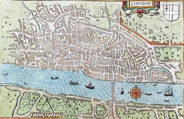 1676 John Speed Antique Map of County of Midlesex Views London & Westminster