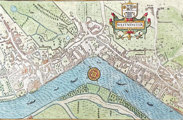 1676 John Speed Antique Map of County of Midlesex Views London & Westminster