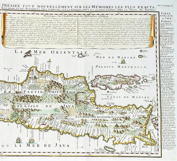 1719 Henri Chatelain Large Antique Map of Java Indonesia - EIC Dutch East Indies