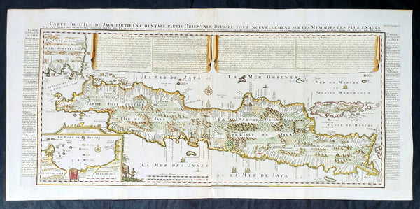 1719 Henri Chatelain Large Antique Map of Java Indonesia - EIC Dutch East Indies