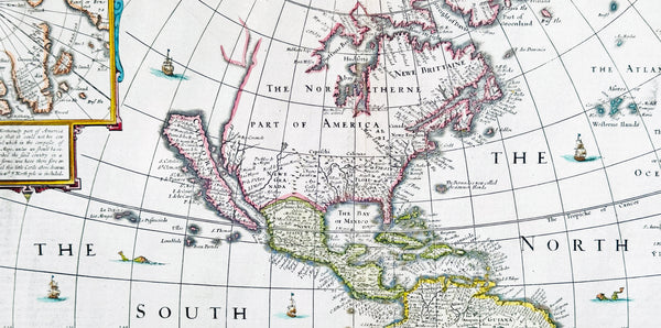 1626 (1676) John Speed Antique Map of America - Beautiful Condition