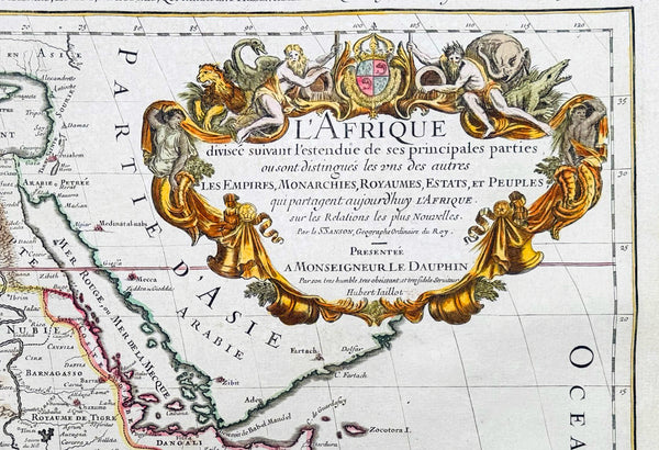 1719 Jaillot Very Large Antique Map of Africa