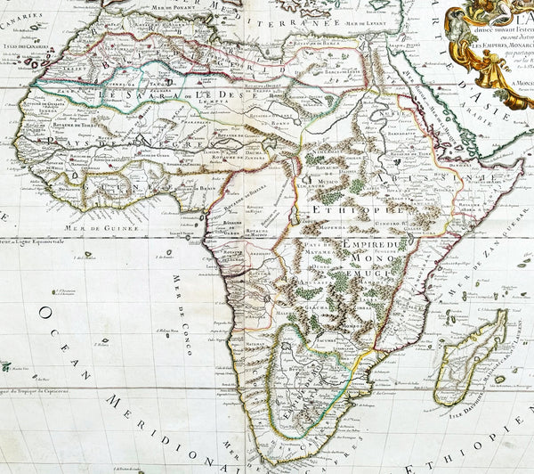 1719 Jaillot Very Large Antique Map of Africa