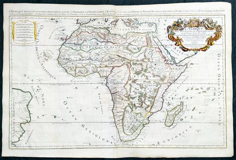 1719 Jaillot Very Large Antique Map of Africa