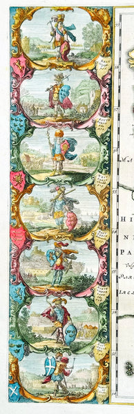 1658 Joan Blaeu Antique Heptarchy Map of Great Britain & Ireland - Magnificent