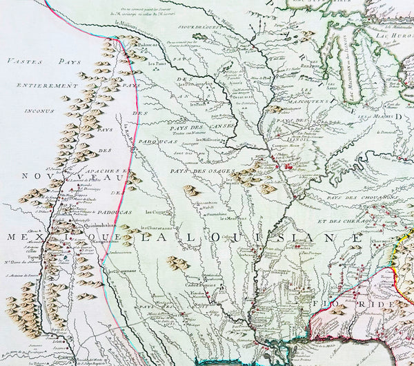 1750 (1755) Nicolas Bellin Very Scarce Large Antique Map of North America