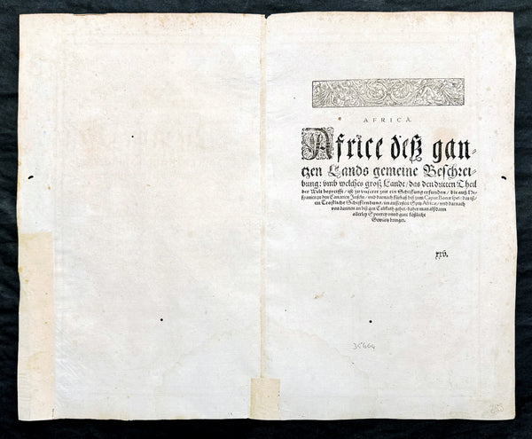 1588 Sebastian Munster Antique Map of Africa