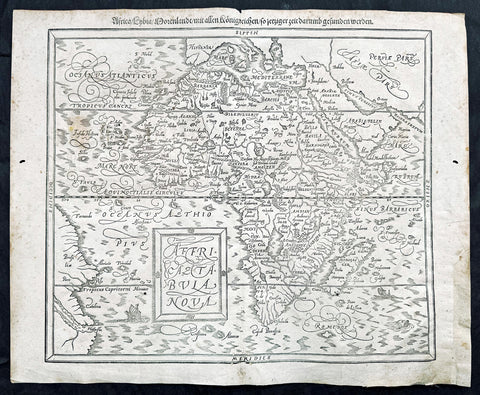1588 Sebastian Munster Antique Map of Africa