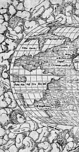 1550 Munster Rare Antique World Map - early depiction of America, Post Columbus