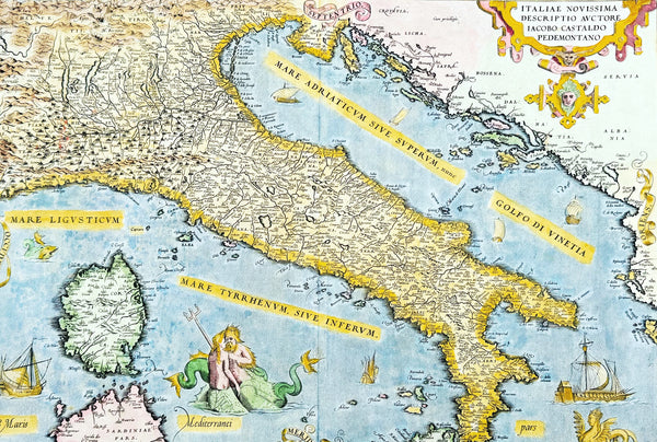 1573 Abraham Ortelius Antique Map Italy, Sardinia - Beautiful