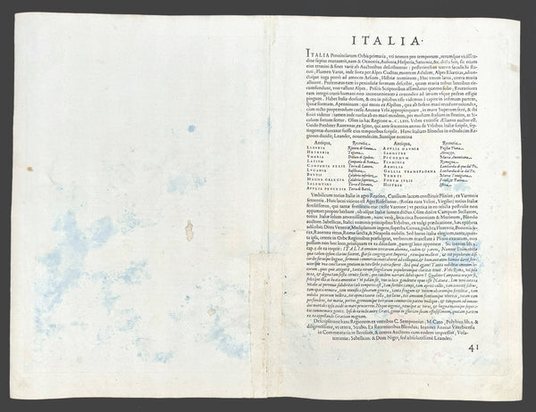 1573 Abraham Ortelius Antique Map Italy, Sardinia - Beautiful