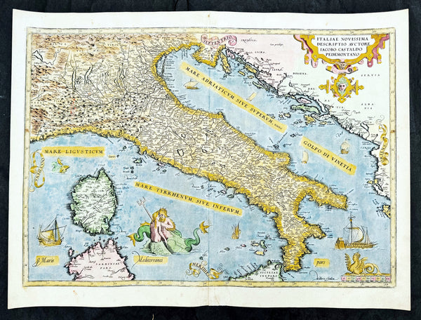 1573 Abraham Ortelius Antique Map Italy, Sardinia - Beautiful