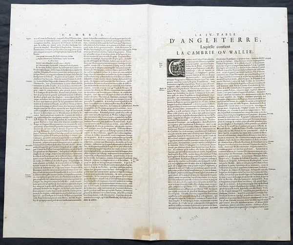 1639 Mercator & Hondius Large Old, Antique Map of Wales, GB - Humphrey Llwyd