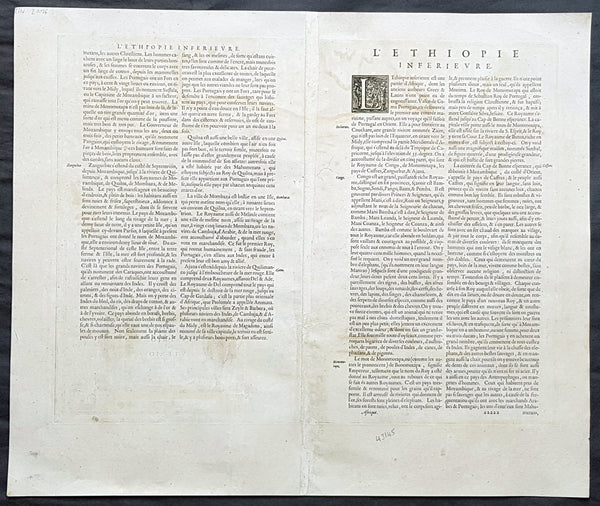 1639 Jan Jansson Large Original, Antique Map of South Africa