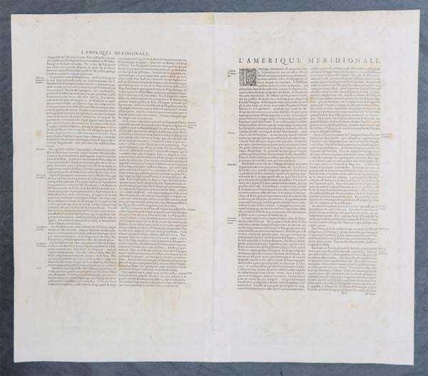 1639 Henricus Hondius Large Antique Map of South America - Beautiful