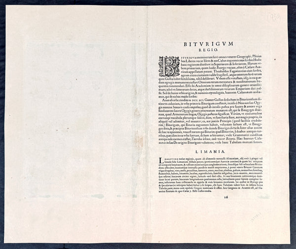 1612 Abraham Ortelius Antique Maps of Loire Valley, River & Alliers River France