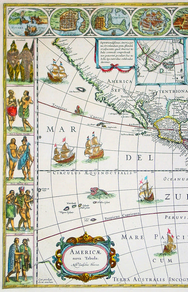 1638 Joan Blaeu Antique Map of America - Americae nova Tabula