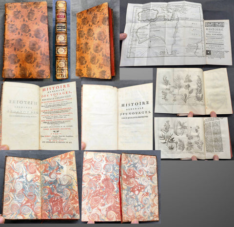 1753 Diderot & Bellin Antique Atlas History of Early Voyages to Australia w/ Map