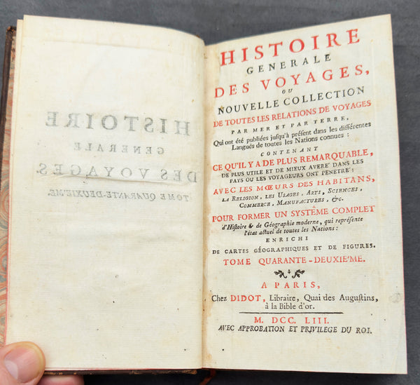 1753 Diderot & Bellin Antique Atlas History of Early Voyages to Australia w/ Map