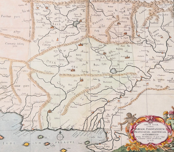 1695 Gerard Mercator Antique Ptolemy Map of Afghanistan & Pakistan Indus Valley