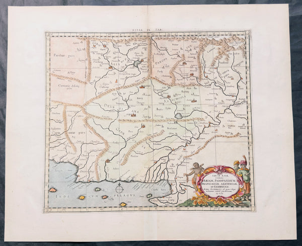1695 Gerard Mercator Antique Ptolemy Map of Afghanistan & Pakistan Indus Valley