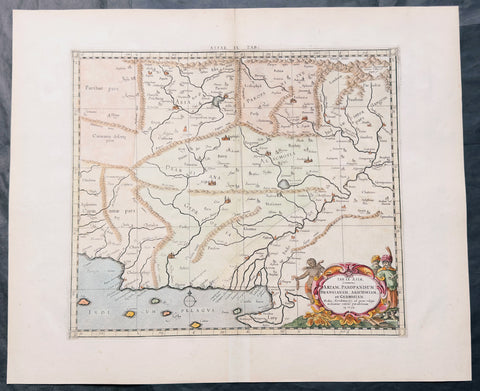 1695 Gerard Mercator Antique Ptolemy Map of Afghanistan & Pakistan Indus Valley