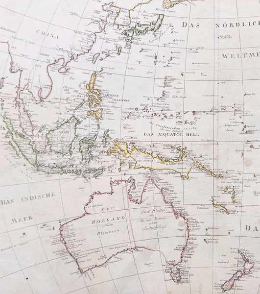1804 Reinecke Large Antique Map of Australia, New Zealand & Pacific - Ulimaroa