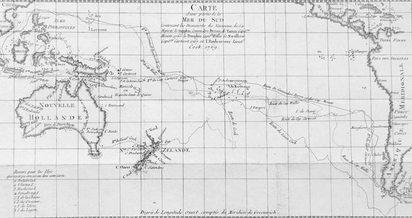 1817 Breton & Brion Antique Map Cooks 1st Pacific Voyage Australia & New Zealand