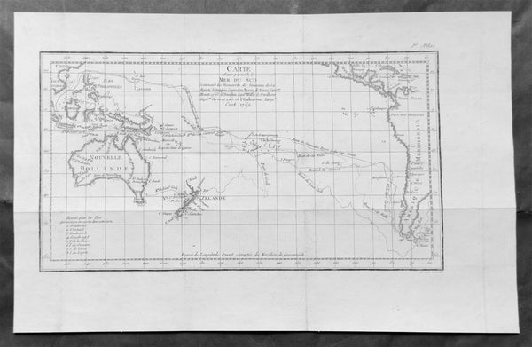 1817 Breton & Brion Antique Map Cooks 1st Pacific Voyage Australia & New Zealand