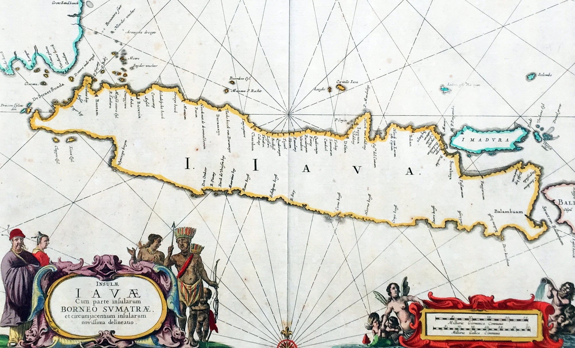 Dutch Colonial Maps Java 1650 Jan Jansson Antique Map Island of Java, Indonesia - Dutch East In ...