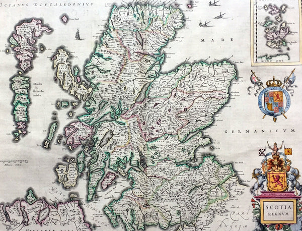 1646 Joan Blaeu Large Antique Map of Scotland - Scotia Regnum