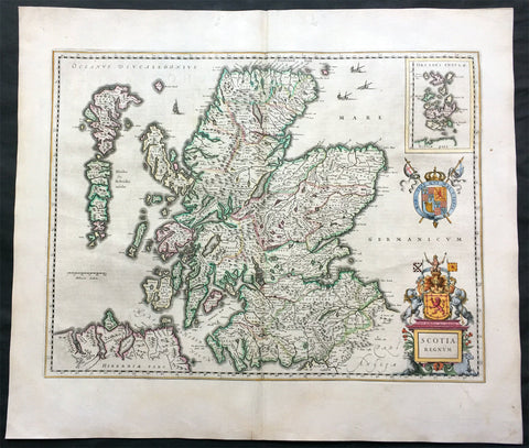 1646 Joan Blaeu Large Antique Map of Scotland - Scotia Regnum