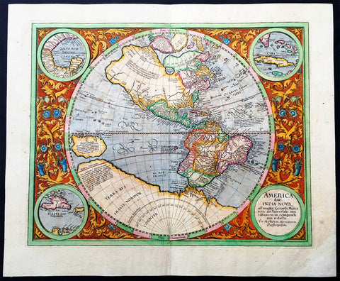 1633 Mercator Antique Map of America & The Great Southern Land - Terra Australis