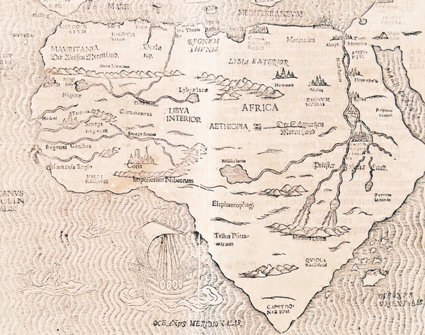 1597 Heinrich Bunting Rare Antique Map of The whole Continent of Africa