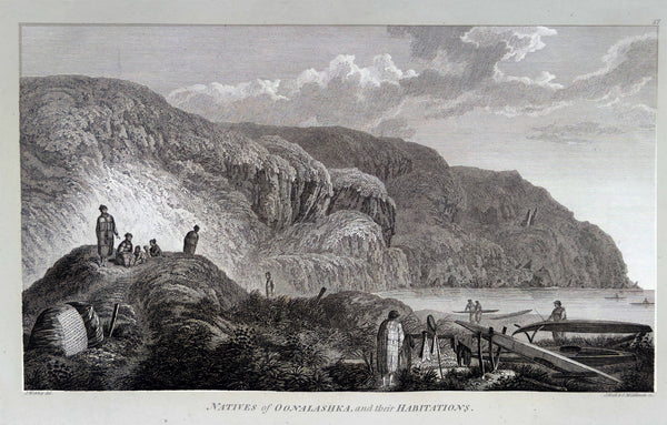 1784 James Cook & John Webber Antique 1st Edition 6 x Prints of Unalaska, Aleutian Is. Alaska, 1778