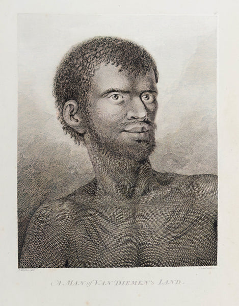 1784 James Cook & Webber Antique 1st Edition Antique Print Man & Woman Van Diemens Land in 1777