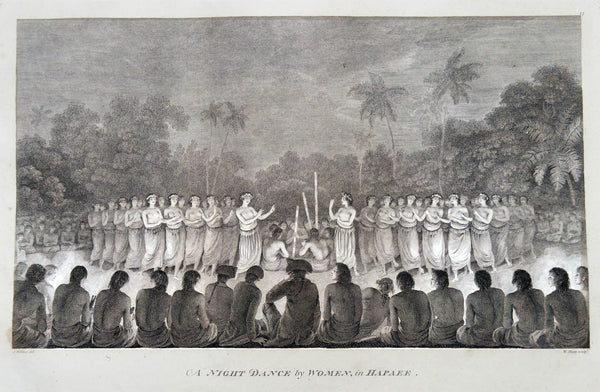 1784 James Cook & John Webber Antique 1st Edition Print Womens Traditional Dance Lifuka Is, Tonga, 1777