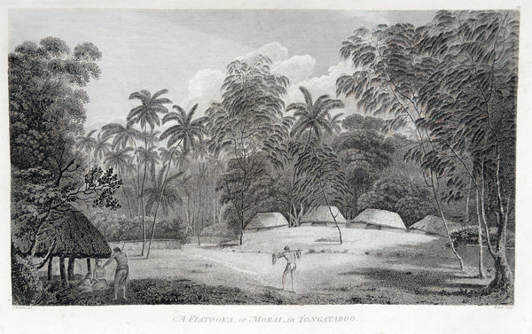 1784 James Cook & John Webber Antique 1st Edition Print a Fa'itoka in Tongatapu, Tonga, 1777
