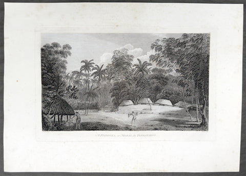 1784 James Cook & John Webber Antique 1st Edition Print a Fa'itoka in Tongatapu, Tonga, 1777