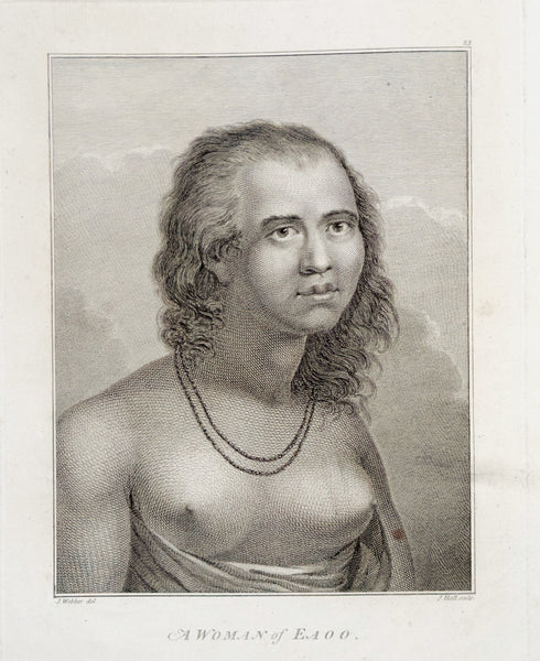 1784 James Cook & John Webber Antique 1st Edition Print Woman of Eua Island, Tonga, 1777