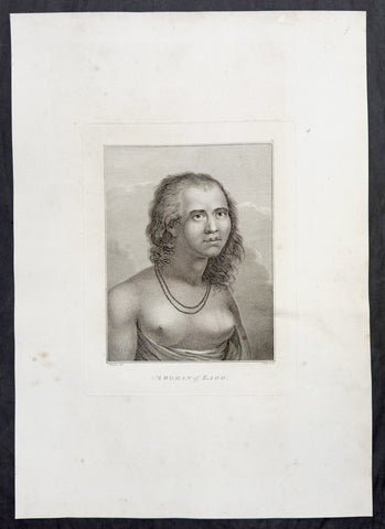 1784 James Cook & John Webber Antique 1st Edition Print Woman of Eua Island, Tonga, 1777