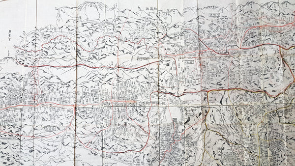 Tokugawa Period 徳川幕府 Very Large Antique Map of Shinano Province 信濃国 - Nagano 長野県