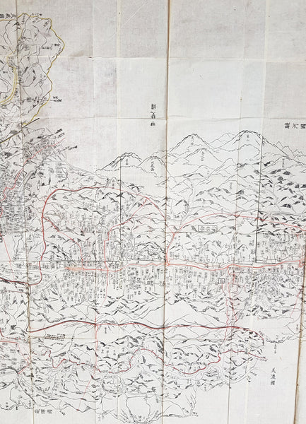 Tokugawa Period 徳川幕府 Very Large Antique Map of Shinano Province 信濃国 - Nagano 長野県