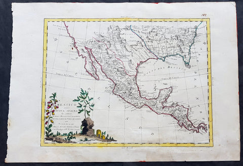 1785 Antonio Zatta Large Antique Map of Mexico, Texas, California, SW & SE USA