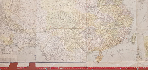 1950 Large Antique Map of the PR China - Ist Map by PRC after Revolution 1949 Rare