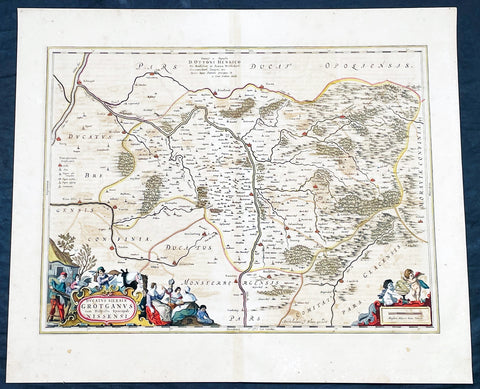 1662 Joan Blaeu Antique Map Duchy of Nysa, Gmina Grodkow Lower Silesia SW Poland
