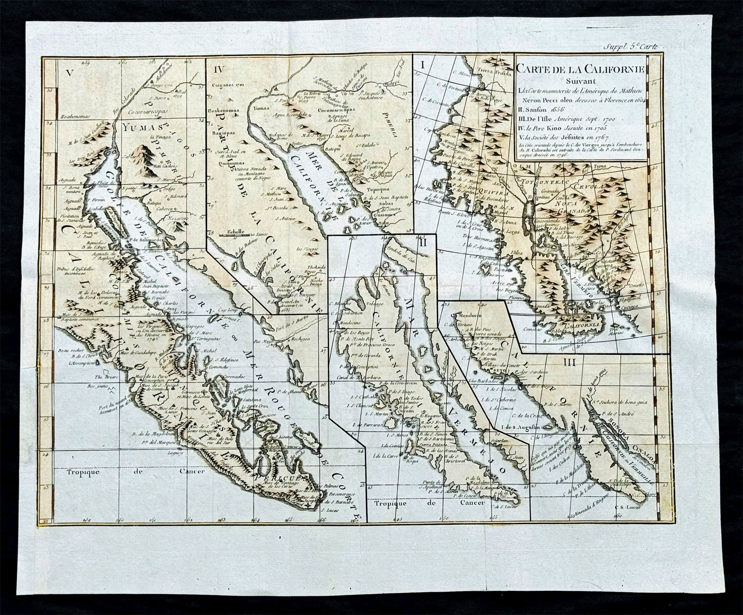 Cartographical 1770 De Vaugondy & Diderot Antique Maps of Cartographical Views of Cal ...