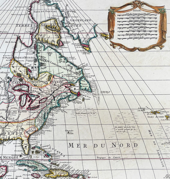 1730 Delisle and Covens & Mortier Foundation Antique Map of North America